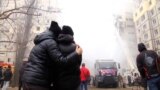 Ukrainian Rescuers Search For Survivors After Russian Missile Attack