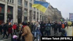 Demonstraţie de solidarititate cu Ucraina, în martie la Berlin (Foto: William Totok)