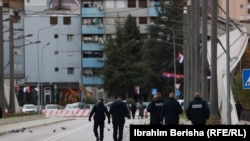 Pjesëtarë të Policisë së Kosovës në veri të vendit.
