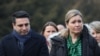 Armenia - French parliament speaker Yael Braun-Pivet (right) visits the Armenian Genocide Memorial in Yerevan, January 13, 2023.