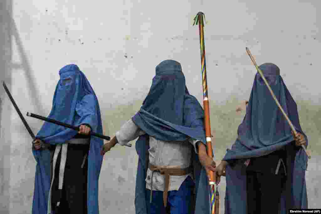 Afghan girls in Kabul practicing wushu, a Chinese martial art. Even before the Taliban took power, many in Afghanistan&#39;s deeply conservative society opposed women&#39;s sports as an insult to women&#39;s modesty and their standing in society.