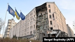 Разрушения в отеле «Alfavito» в результате ракетного обстрела Киева, 31 декабря 2022 года