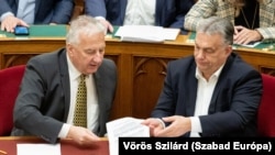 Hungarian Prime Minister Viktor Orban (right) with Deputy Prime Minister Zsolt Semjen (file photo)