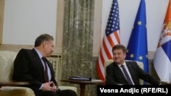 Специјалниот претставник на Европската унија за дијалог, Мирослав Лајчак и американскиот претставник за Западен Балкан, Габриел Ескобар 
