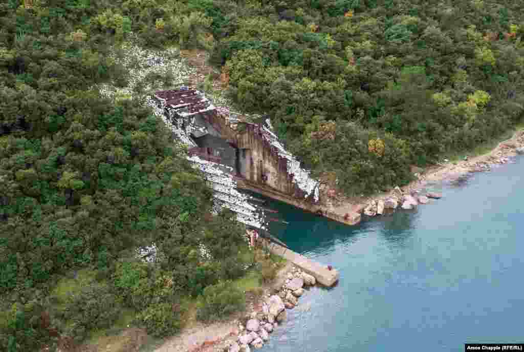 This is the entrance to a &quot;camouflaged mooring&quot; for attack vessels of the now defunct Yugoslav Navy. &nbsp;