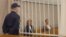 Lyudmila Chekina (left) and Maryna Zolatava in court in Minsk on January 9.