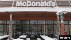 A closed McDonald's restaurant in Almaty
