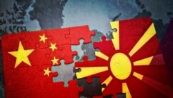 Ilustracija, puzzle sa kineskom i makedonskom zastavom