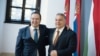 Orbán Viktor miniszterelnök fogadja Ivica Dacic szerb külügyminisztert a Karmelita kolostorban 2023. január 10-én
