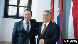 Orbán Viktor miniszterelnök fogadja Ivica Dacic szerb külügyminisztert a Karmelita kolostorban 2023. január 10-én
