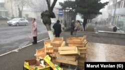 Nagorno-Karabakh - Discarded food boxes in Stepanakert. 