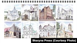Беларускі каляндар — 2023, Skaryna Press, Лёндан. Малюнкі: Павал Севярынец