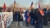 Акция протеста возле российской военной базы в Гюмри, Армения. 15 января 2023 г.