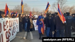 Акция протеста возле российской военной базы в Гюмри, Армения. 15 января 2023 г.