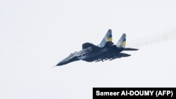 Український літак МіГ-29 у небі над сходом України, січень 2023 року