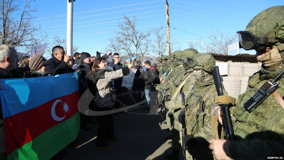 The blockade of the Lachin Corridor, which links Armenia to disputed Nagorno-Karabakh region, on December 12.