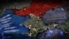 Колаж із зображень мапи Криму та військових об'єктів на півострові