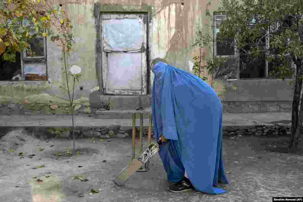 An Afghan female cricketer in Kabul. A spokesman for the Taliban&rsquo;s Sports Organization and National Olympic Committee said authorities were looking for a way to restart sports for women by building separate sports venues. But he gave no time frame and said funds were needed to do so.