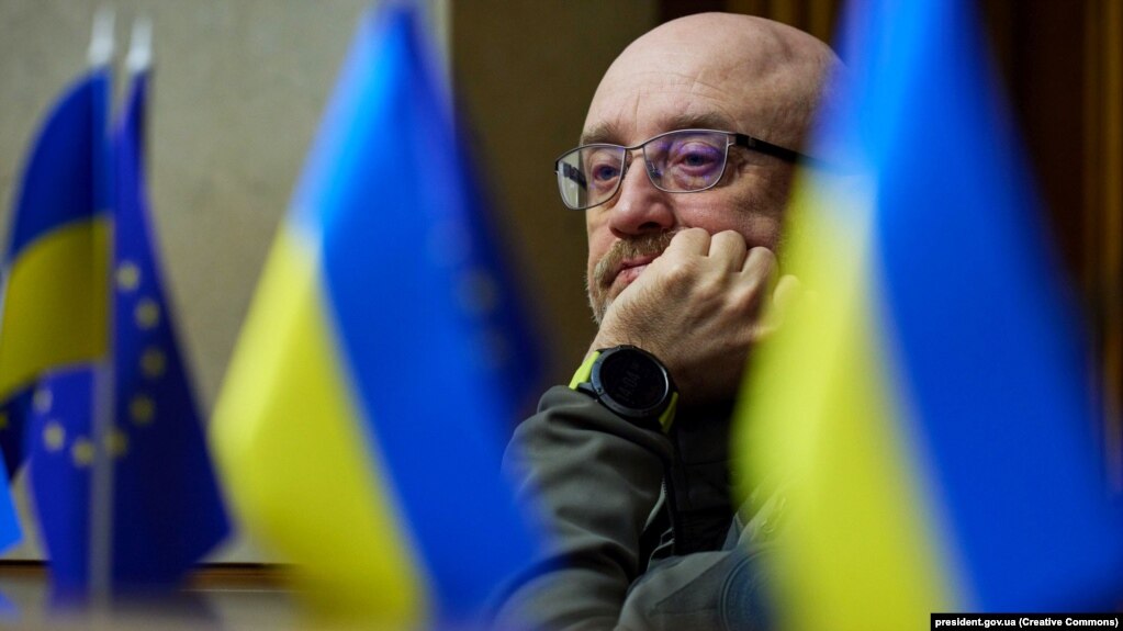 Ukrainian Defense Minister Oleksiy Reznikov during a session of the Ukrainian parliament on December 28.