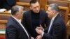 Orbán Viktor, Rogán Antal és Lázár János a parlamentben 2022. december 7-én