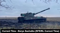 تانک تخریب شده در جنگ روسیه و اوکراین
