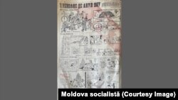 Caricatură de Filimon Hămuraru, din ziarul „Moldova socialistă”, 1 Ianuarie 1963