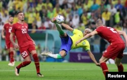 Richarlison a înscris din semi-foarfecă, împotriva Serbiei, unul din cele mai spectaculoase goluri de la Mondial, de până acum.