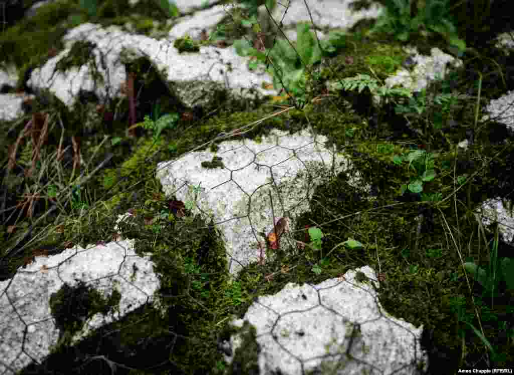 The polystyrene &quot;rocks&quot; were even scattered on the hill around the secret bases to make the camouflage look as natural as possible.