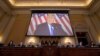 Bivši američki predsjednik Donald Tramp prikazan na monitoru tokom saslušanja kongresnog Komiteta zaduženog za istragu napada na Kapitol od 6. januara, Vašington, SAD, 19. decembar 2022.