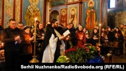 Прощание с крымчанином Геннадием Афанасьевым в Михайловском соборе, Киев, 30 декабря 2022 года.
