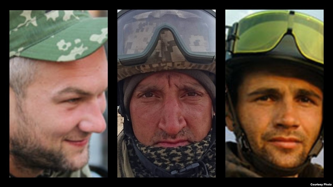 Oleksandr Kolotvin (left), Denys Kosenko (center), and Denys Havryushin all laid their lives down for Ukraine after being galvanized into action by the Maidan protests that erupted in November 2014.