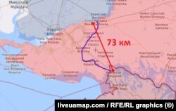 Расстояние от места, которое "инспектировал" Сергей Шойгу, до линии фронта