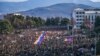 Nagorno-Karabakh - Thousands rally in Stepanakert to protest Azerbaijan's blockade of Karabakh's only land link to Armenia, December 25, 2022.