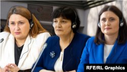 Colaj. De la stânga spre dreapta, judecătoarele, Maria Frunze, Livia Mitrofan și Ioana Chironeț, care au promovat pre-vetting-ul.