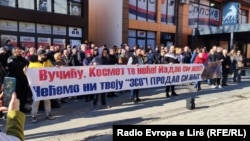 Protesta e serbëve lokalë në Mitrovicën e Veriut. 8 janar 2023.