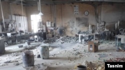 عکسی که خبرگزاری‌های ایران از انفجار در یک کارخانه رنگسازی در آذرشهر منتشر کردند