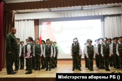 In October, 90 children entered the military-patriotic classes of Secondary School No. 93 in Minsk. They took a solemn oath and received certificates from cadets and officers of the Military Academy.