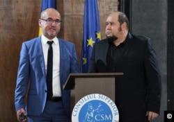 Daniel Grădinaru și Daniel Horodniceanu, noul președinte, respectiv vicepreședinte al Consiliului Superior al Magistraturii, ianuarie 2023.