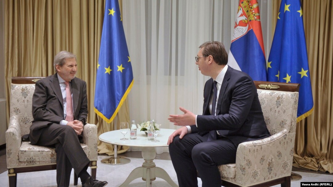 Johanes Han i Aleksandar Vučić u Beogradu, 28. marta 