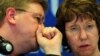 Turkey -- EU foreign policy chief Catherine Ashton with EU Enlargement Commissioner Stefan Fuele at a press conference in Istanbul, 13Jul2010