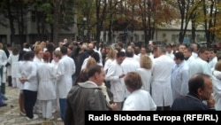 Архивска фотографија: Штрајк на лекарите од Клиничкиот центар во Скопје.