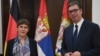 Ministarka za evropske poslove i klimatska pitanja Nemačke Ana Lirman sa predsednikom Srbije Aleksandrom Vučićem 24. oktobra 2022. u Beogradu