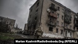 Один із кадрів, зроблених фронтовими кореспондентами Радіо Свобода в Соледарі, Донецька область, жовтень 2022 року