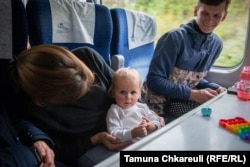 Children can travel more comfortably now than in the first few months of the war, when sometimes they would have to sleep atop piles of bags.