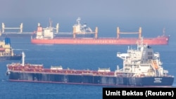 A cargo ship carrying Ukrainian grai in the Black Sea near Istanbul.