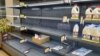  Пустые полки молочного отдела одного из супермаркетов в Севастополе. Фотография сделана после взрывов на Крымском мосту 10 октября