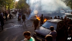 Protests in Tehran on October 27.