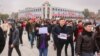 Supporters demand the release of activists and politicians detained for protesting a Kyrgyz-Uzbek border deal. (file photo)