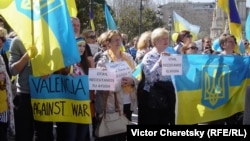 Акция украинской диаспоры в Мадриде против российского вторжения. Март 2022 года