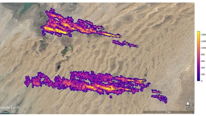 NASA Türkmenistanda ýokary derejede metan gazyny syzdyrýan 12 ýeriň üstüni açdy